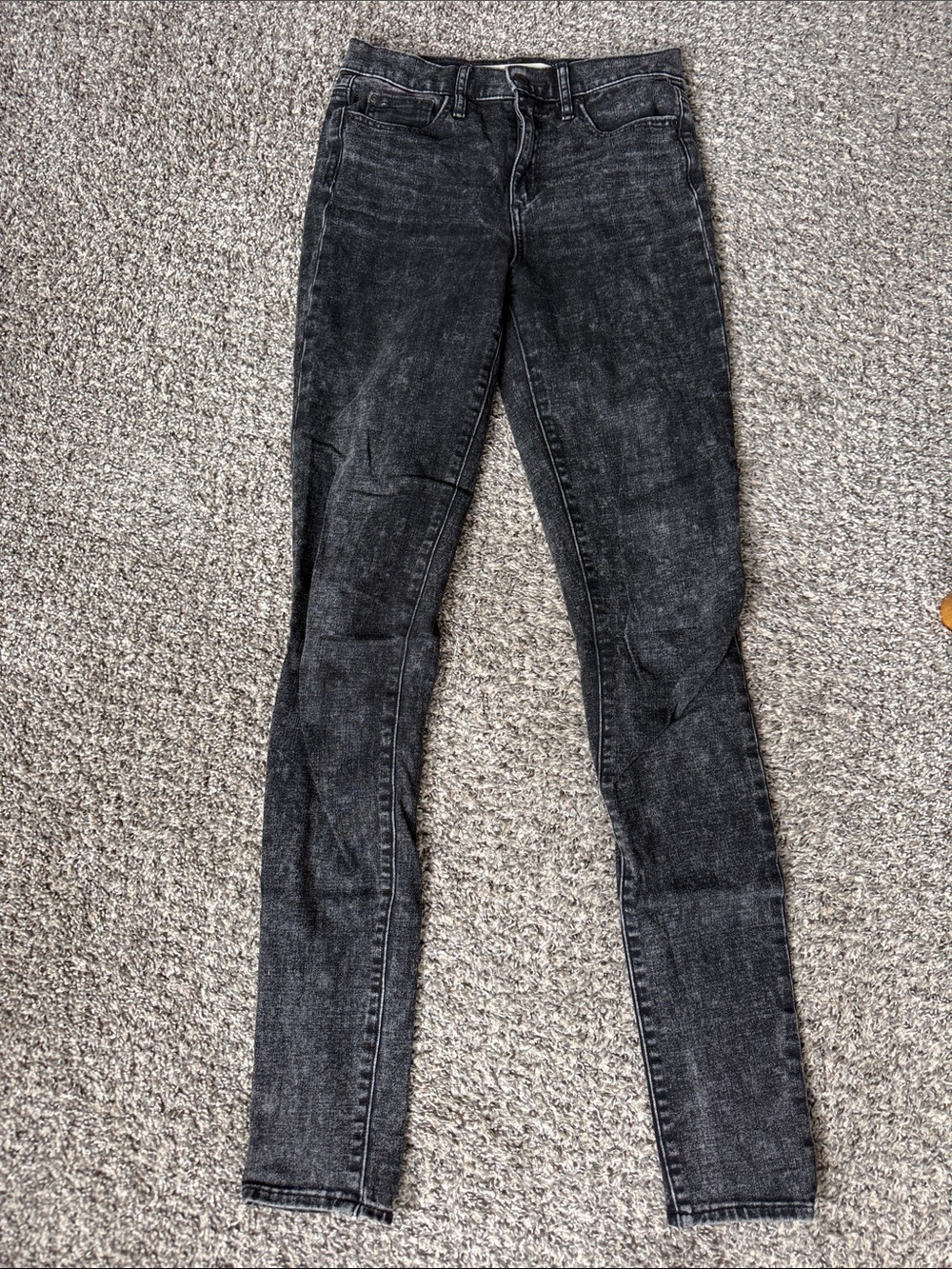 GAP 27 Tall True Skinny Super High Rise Black Acid Washed Skinny Jeans